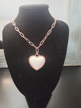 Rose Gold Heart Pendant Necklace - Women Jewelry